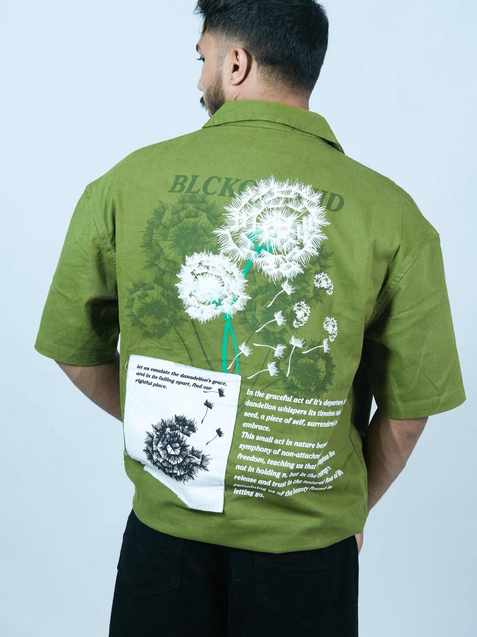 Green half sleeves oversized shirt