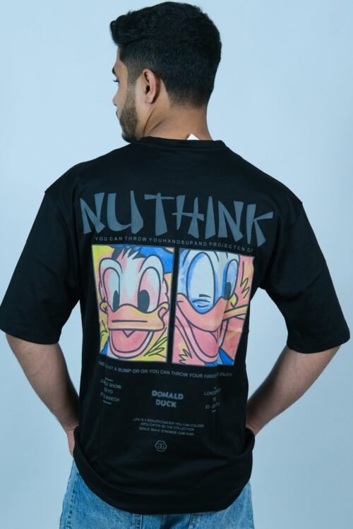 Men’s Black Oversized Donald Duck Graphic T-Shirt