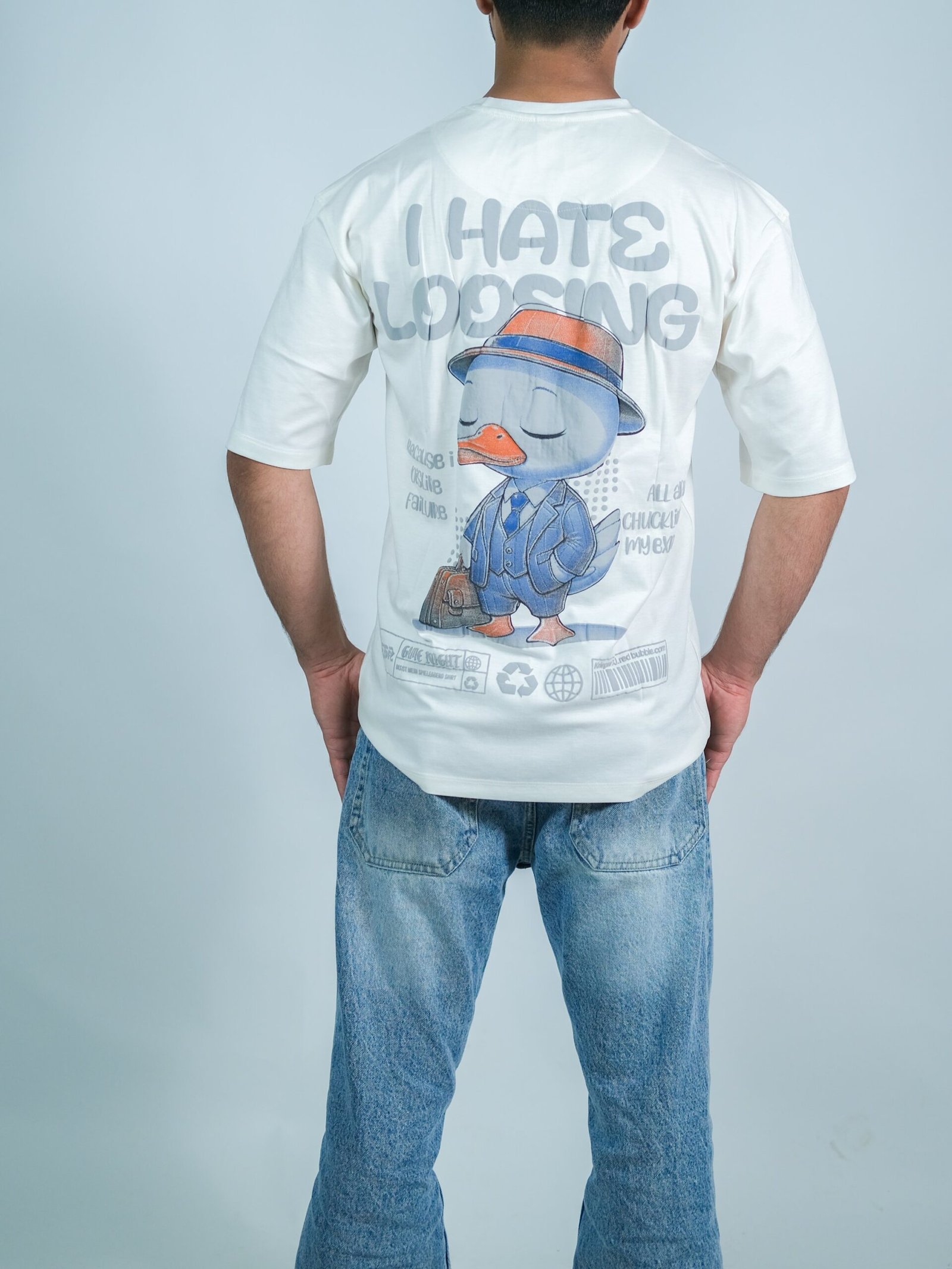 White Printed Cartoon Tshirt - Image 3