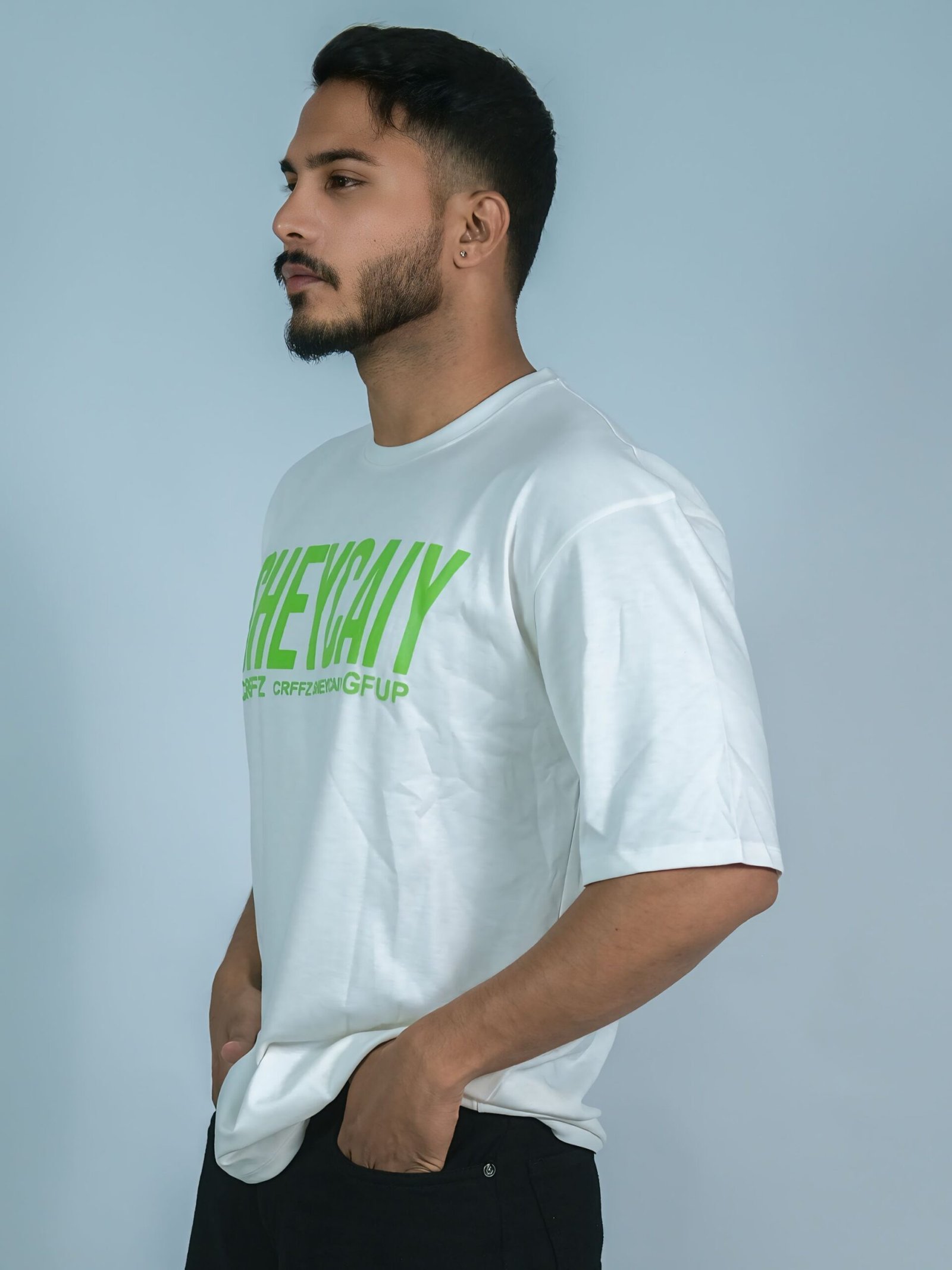 Neon bunny oversized graphic t-shirt