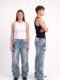 Multi-Pocket zipped Baggy Jeans