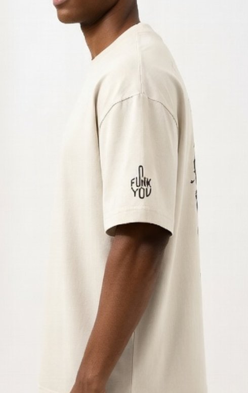 Vintage Art Oversized Off-White T-shirt - Image 2