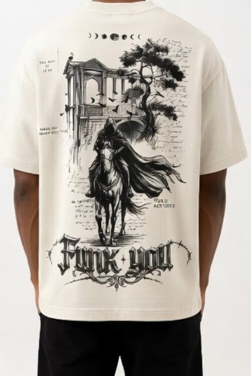Vintage Art Oversized Off-White T-shirt