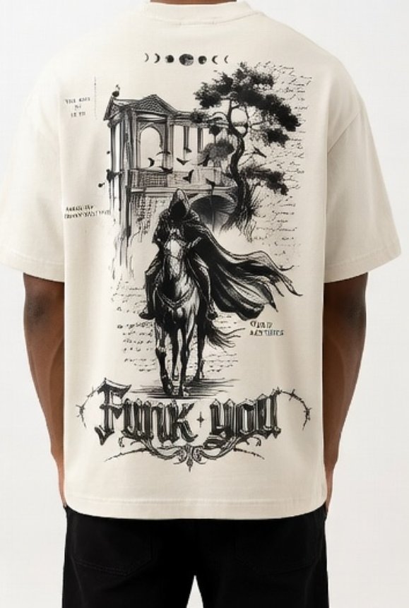 Vintage Art Oversized Off-White T-shirt